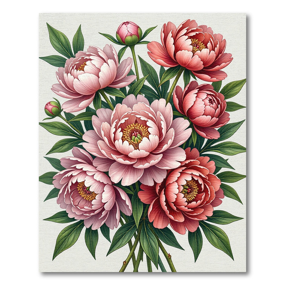 Coral Pink Peony Blossom Garden Rug