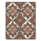 Elegant Salmon Floral Damask Scroll Rug