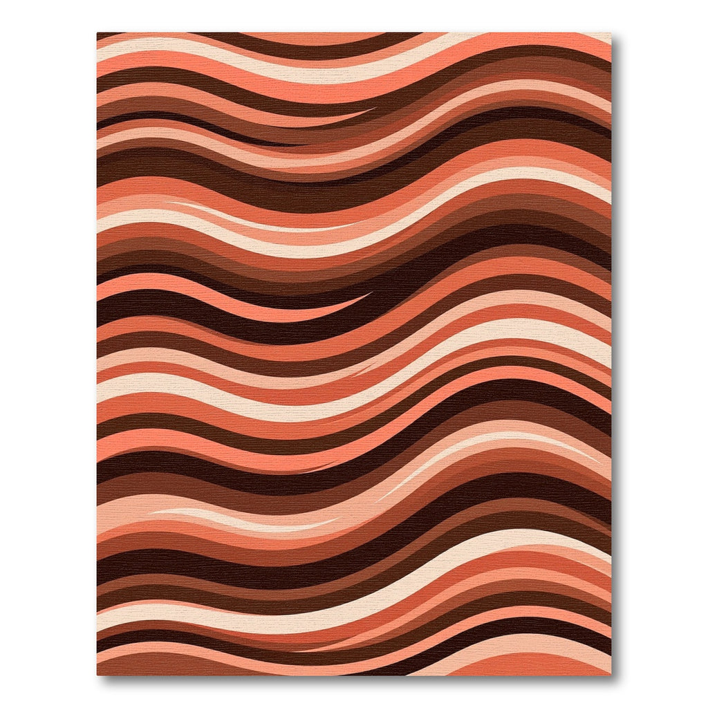 Warm Autumn Tones Wavy Stripes Rug