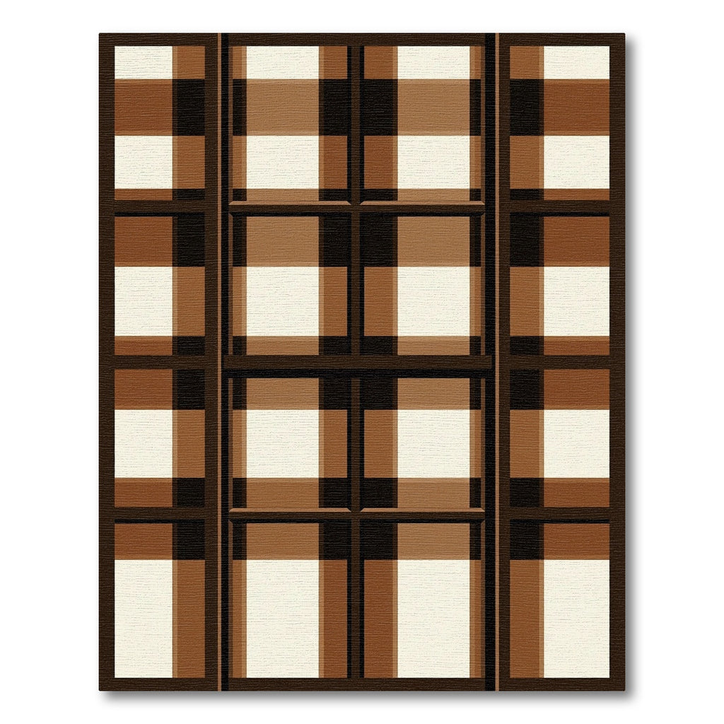 Brown Ivory Gingham Windows Rug