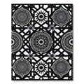 Monochromatic Geometric Mandala Star Tile Rug