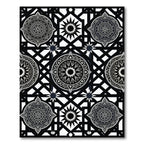 Monochromatic Geometric Mandala Star Tile Rug