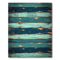Distressed Teal Navy Plank Texture Rug