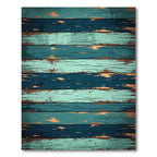 Distressed Teal Navy Plank Texture Rug
