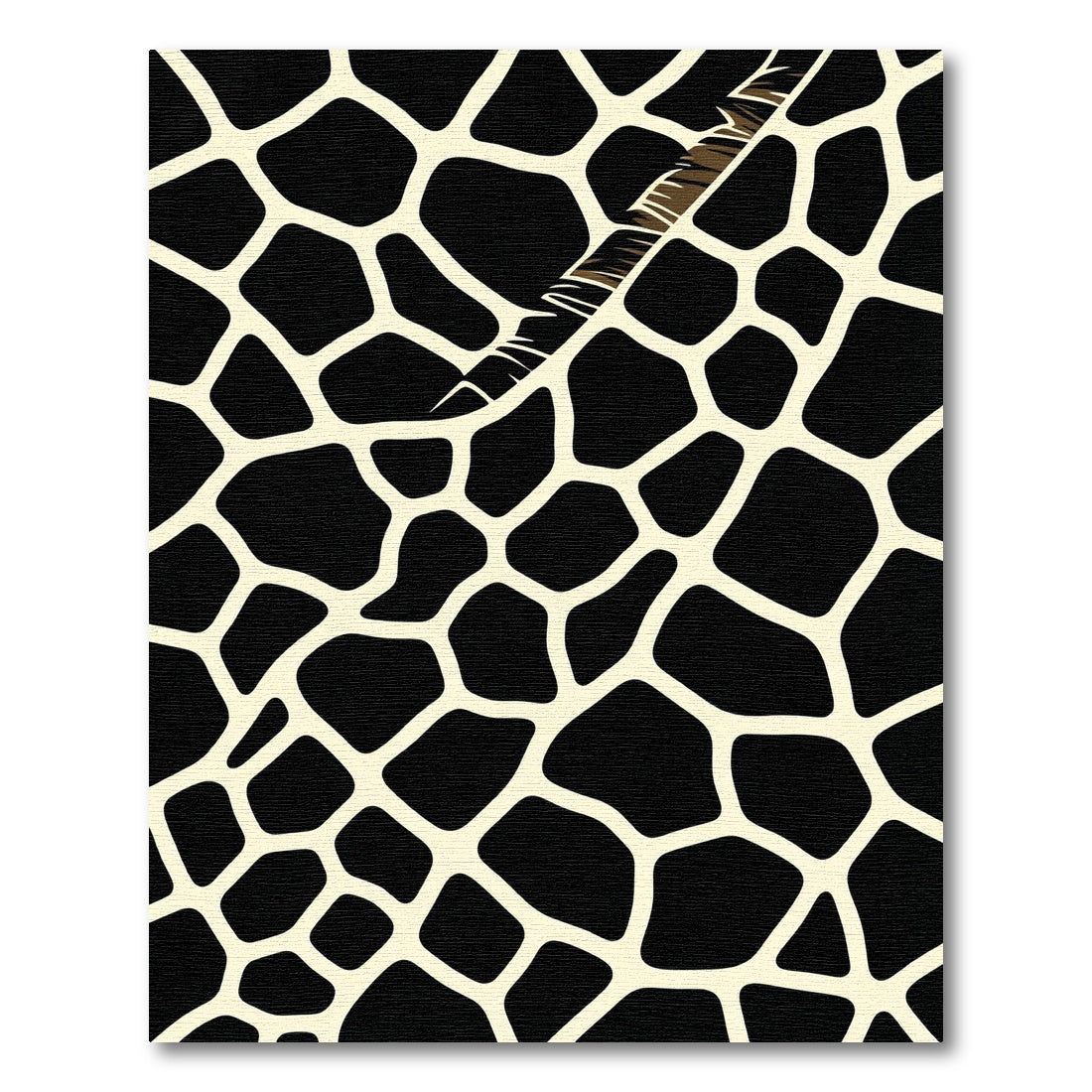 Bold Black and Cream Giraffe Texture Rug