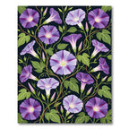 Velvet Purple Morning Glory Botanical Rug