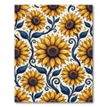 Golden Sunflower Swirls on Cream Rug