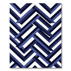 Geometric Navy Blue Herringbone Interwoven Rug