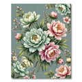 Vintage Pink Cream Peony Garland Rug