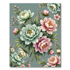 Vintage Pink Cream Peony Garland Rug