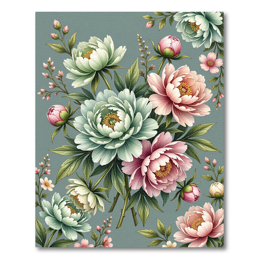 Vintage Pink Cream Peony Garland Rug