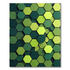 Gradient Green Hexagon Overlapping Texture Rug