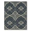 Sophisticated Charcoal Cream Geometric Lattice Rug