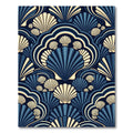 Art Deco Midnight Navy Shell Wallpaper Rug