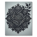 Elegant Monochrome Intricate Scroll Medallion Rug