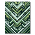 Green Laurel Wreath Geometric Accordion Rug