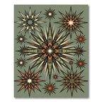 Sage Green Celestial Geometric Star Array Rug