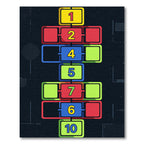 Vibrant Geometric Hopscotch Playful Floor Art Rug