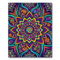 Vibrant Neon Psychedelic Fractal Floral Swirl Rug