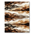 Earthy Brown Abstract Ink Wash Horizon Rug