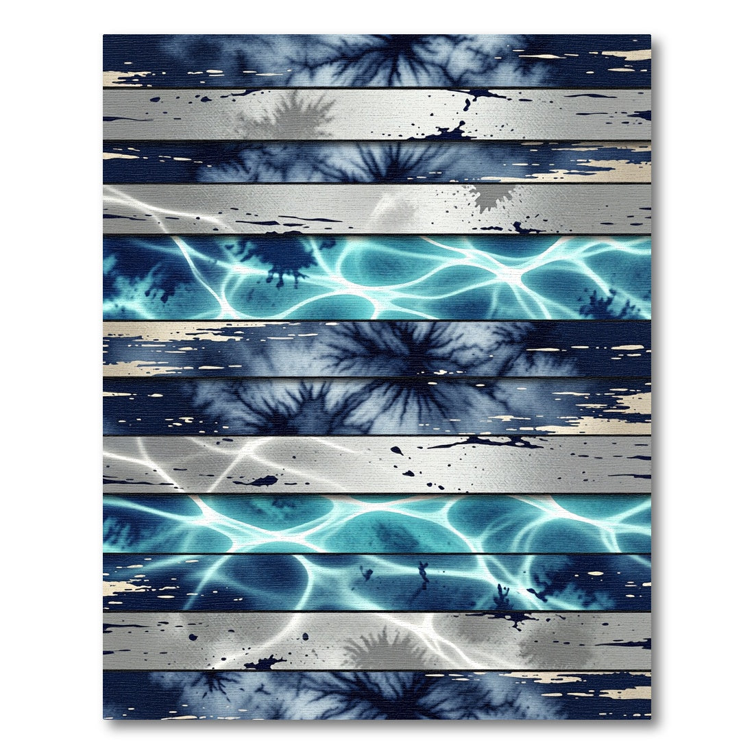 Abstract Navy Blue Liquid Marble Stripe Rug