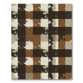 Distressed Earthy Toned Plaid Block Tile Rug