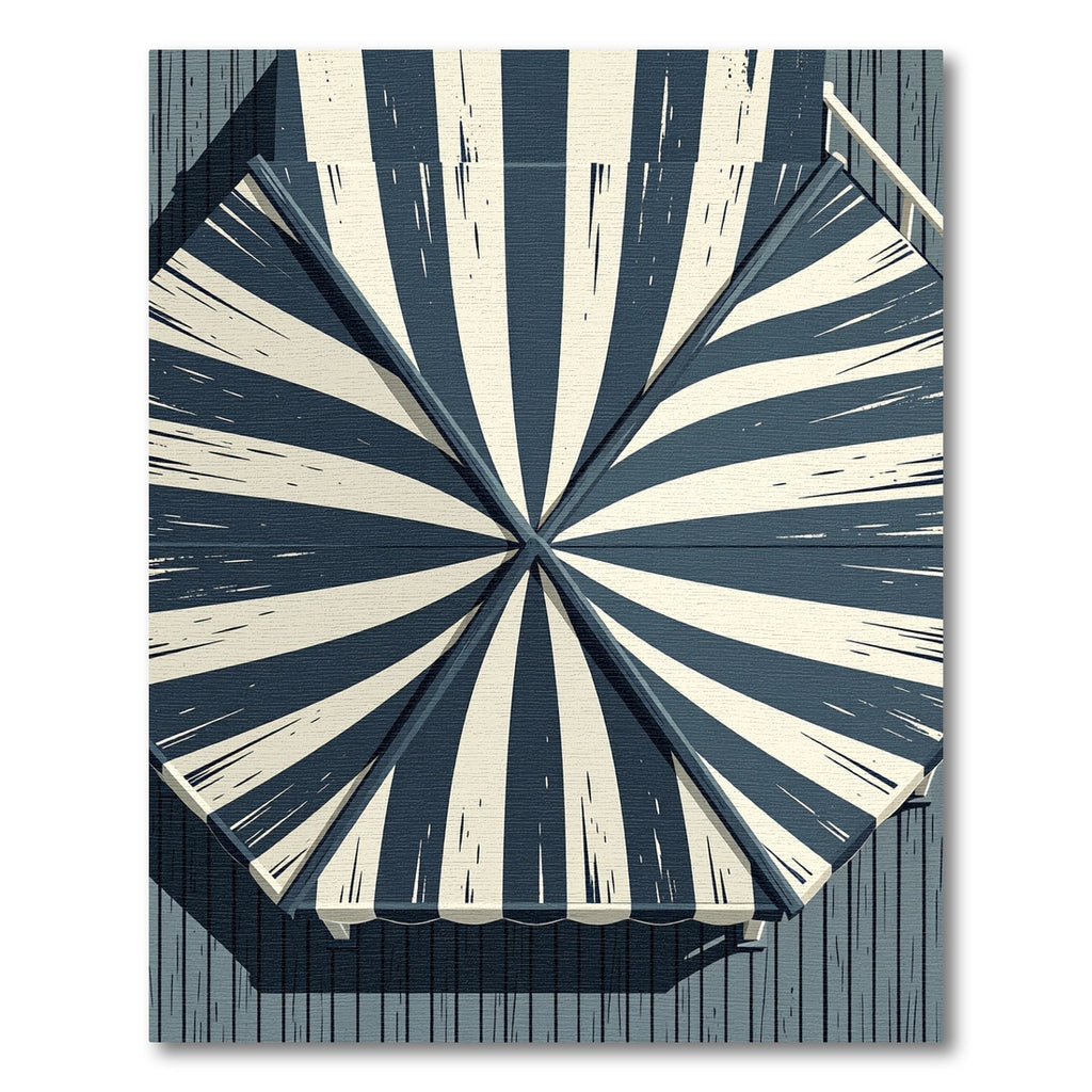 Navy Cream Sunburst Stripe Rug