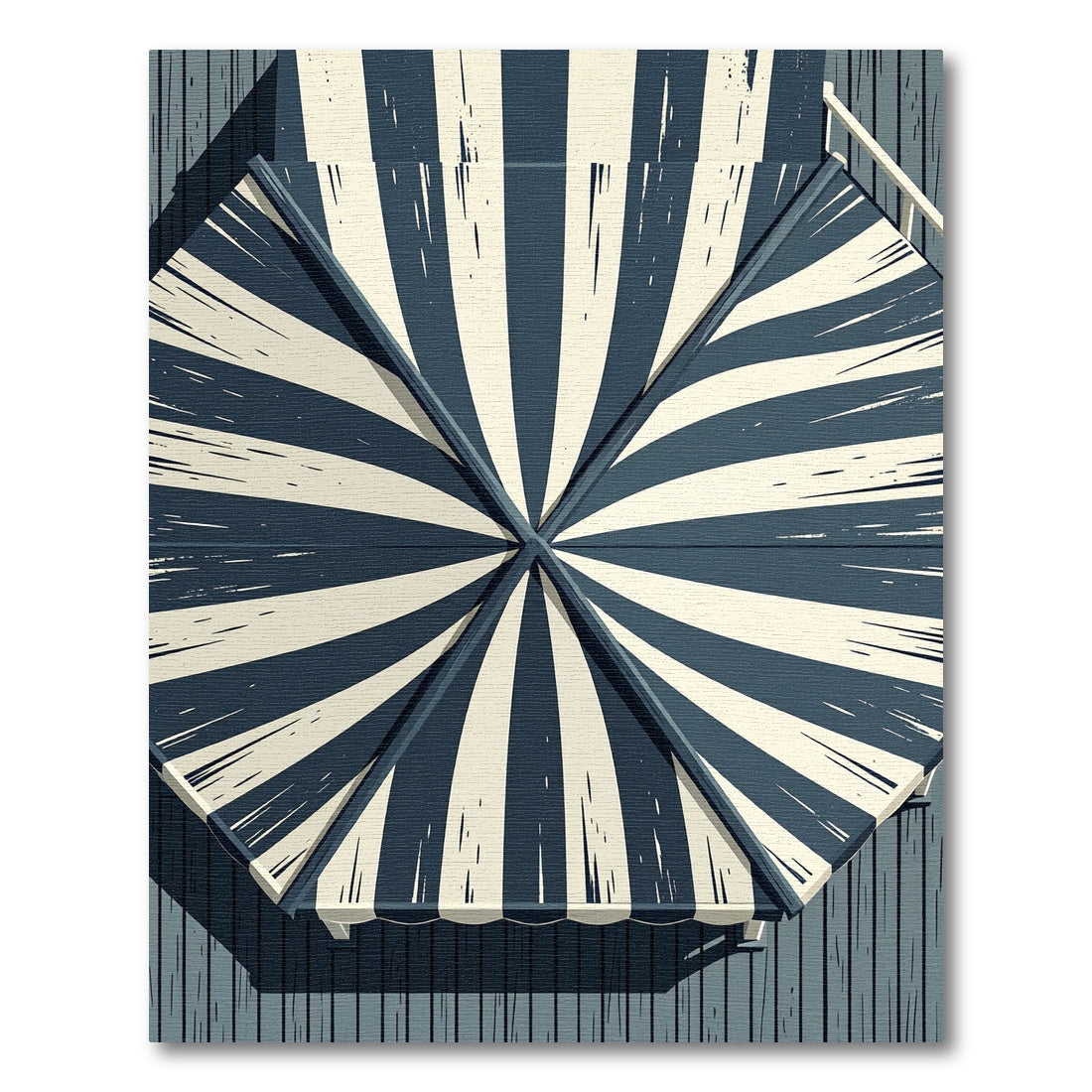 Navy Cream Sunburst Stripe Rug
