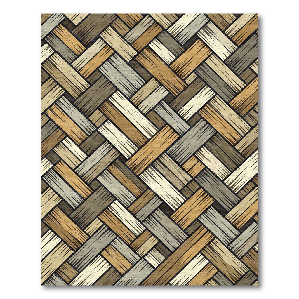 Neutral Earthy Tone Woven Basket Weave Rug
