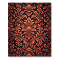 Rich Orange Damask Scrollwork Aubergine Rug