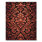 Rich Orange Damask Scrollwork Aubergine Rug