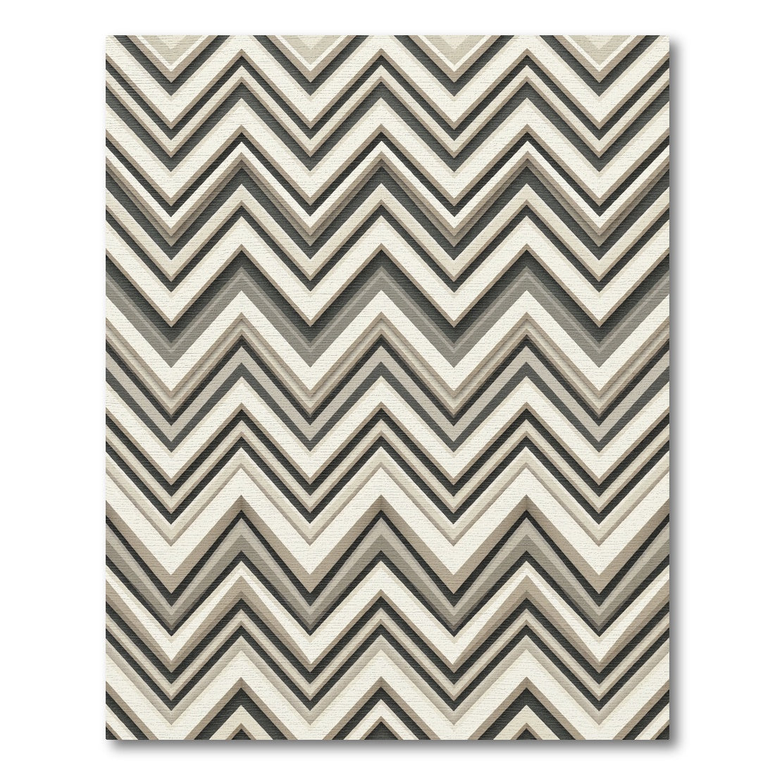 Neutral Chevron Striped Geometric Zigzag Rug