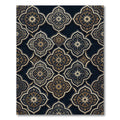 Dark Gold Arabesque Quatrefoil Rug