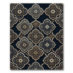 Dark Gold Arabesque Quatrefoil Rug