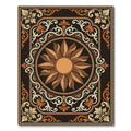 Ornate Sunburst Floral Frame Rug