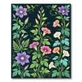Vibrant Floral Vine Garden Arrangement Rug