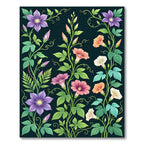 Vibrant Floral Vine Garden Arrangement Rug