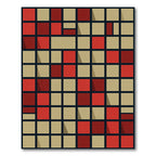 Red Tan Square Shadow Play Rug