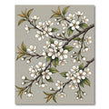 Elegant White Cherry Blossom Branch Rug