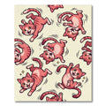 Playful Peach Tabby Cat Scatter Rug