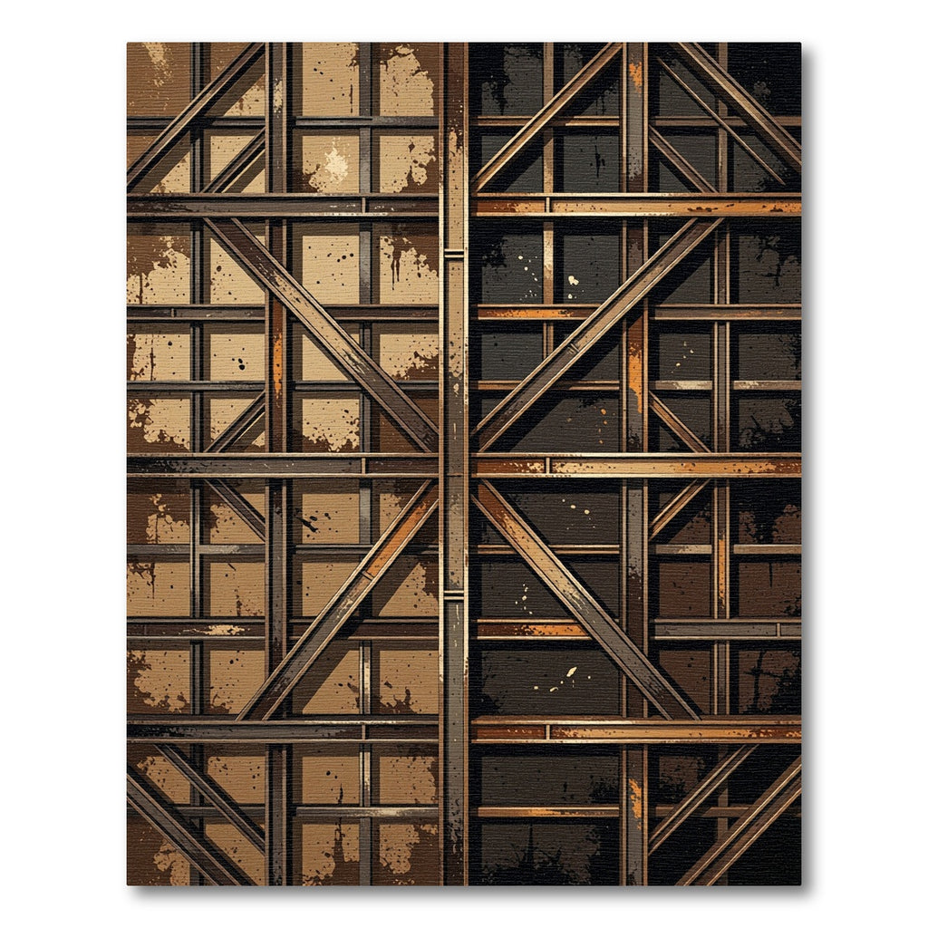 Industrial Brown Steel Frame Rug
