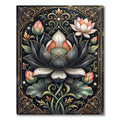 Gilded Black Lotus Botanical Art Rug