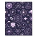 Celestial Lavender Zodiac Constellation Astrology Rug