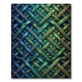 Peacock Plume Woven Lattice Teal Rug
