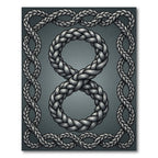 Metallic Silver Braided Rope Number Eight Rug