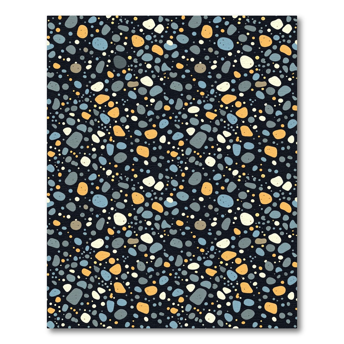 Abstract Terrazzo Stone Confetti Black Rug