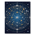 Celestial Gold and Silver Star Map Rug