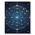 Celestial Gold and Silver Star Map Rug