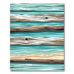 Coastal Teal Wood Plank Horizontal Rug