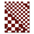 Crimson White Dimensional Checker Shift Rug